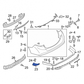 Muffler tip right Ford Fusion mk5 13-18 for 2 pipes