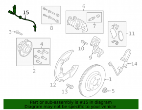 Rear left ABS sensor for Ford Mustang mk6 15-23