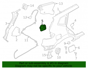 14-18 Nissan Rogue Fuel Door Housing