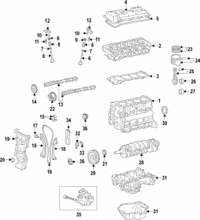Bare cylinder block 2ZR-FXE Toyota Prius 50 16-21 block defect