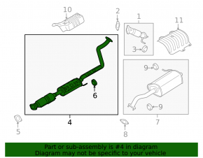 Exhaust line middle part with catalytic converter Hyundai Elantra UD 11-16 1.8