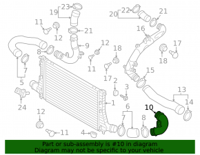 Intercooler pipe, left second, VW Atlas 24-25 2.0T, plastic
