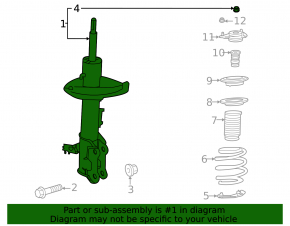 Shock absorber front left Toyota Highlander 20- FWD