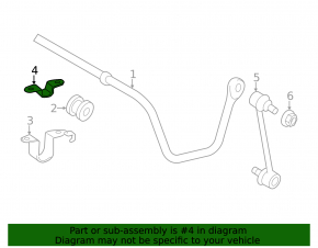 Rear stabilizer mounting bracket right Toyota Avalon 13-18 upper