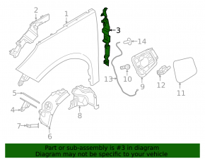 Left rear wing bracket BMW i3 14-20