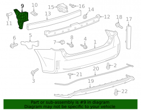 Rear bumper liner left Toyota Prius V 12-17