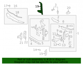 Hood lock strip for Toyota Land Cruiser 16-21 rest.