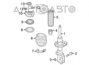 Front shock absorber support left Hyundai Tucson 16-18