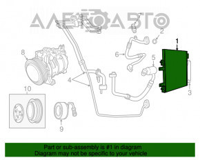 Air conditioning radiator condenser Jeep Patriot 11-17 2.0, 2.4