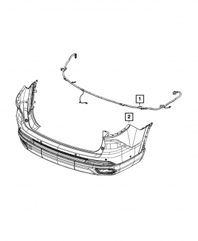 Jeep Grand Cherokee WL 21-23 rear bumper wiring for parking sensors and BSM, long
