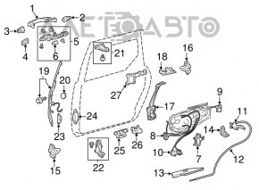 Door lock rear right front Toyota Sienna 04-10