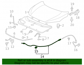 Hood Release Cable Honda Civic X FC 16-21