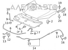 Hood Release Cable Honda Civic X FC 16-21