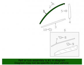 Upper door molding front left Toyota Rav4 19- chrome