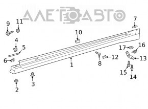 Threshold left Lexus ES250 ES300h ES350 19-