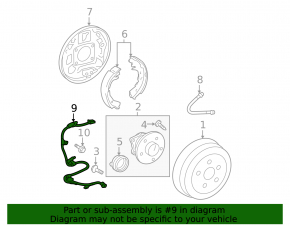 Rear left ABS sensor wire for Toyota Prius 2005-2006