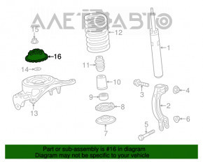 Front left shock absorber support cushion Porsche Macan 15-