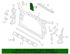 TV bracket radiator panel right Audi Q5 8R 09-17