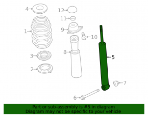 Shock absorber rear left Audi A3 8V 15-19 fwd