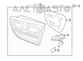 Lamp inner trunk lid left Kia Sorento 16-18 dorest led
