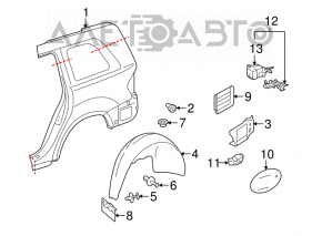 Rear right fender liner for Mercedes X164 GL