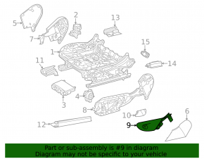 Lower right passenger seat trim for Mercedes W167 GLE 350 450 20-24, 2 pieces, black, scratches
