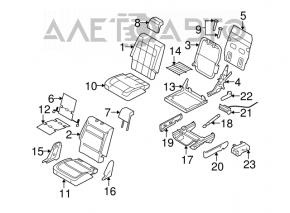 Rear row of seats 2 row Ford Flex 09-11 cloth beige