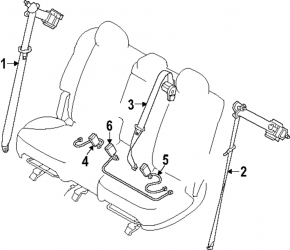 Mazda CX-90 24-26 black seat belt, 2nd row, center
