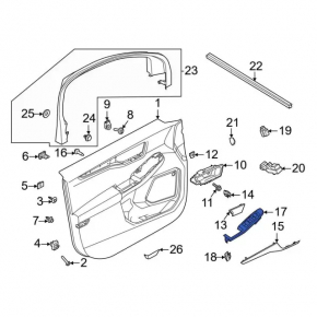 Front Right Window Regulator Cover Ford Escape MK4 20- Structure