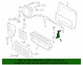 Right radiator deflector for Land Rover Range Rover 13-21