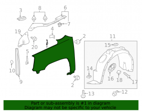 Front left wing GMC Terrain 10-17