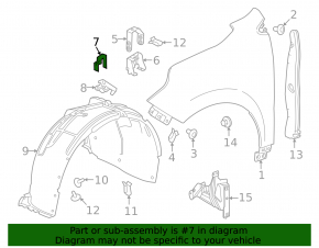 Upper front right fender bracket for Chevrolet Equinox 18-24