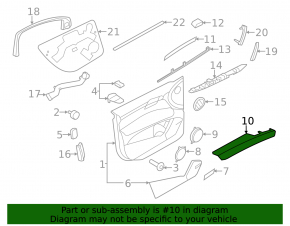 Front right door trim armrest for Audi Q7 4L 10-15, black eco-leather