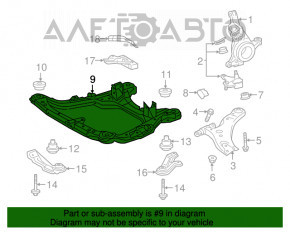 Front subframe Lexus RX350 RX450h 16-22 rusty
