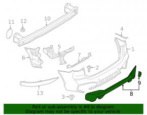 BMW X1 F48 16-19 rear bumper lip with dual exhaust and parking sensors, M-Sport