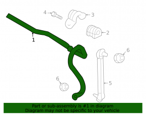 Front stabilizer bar for Nissan Leaf 11-12, 21mm