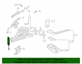 Front right side member nose for Lexus LS500 LS500h 18-24