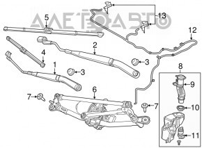 Left wiper arm Fiat 500X 16-