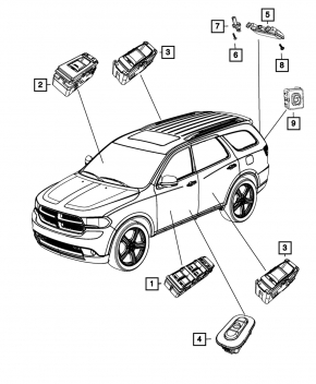 Front left window lift control Dodge Durango 14-15 black, 2 cars