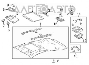 Ceiling handle front left Toyota Prius 50 16-22 gray