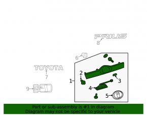 Toyota Prius 2009 trunk lid molding without smart key