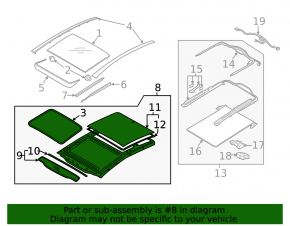 Kia Optima 16-20 panoramic roof mechanism