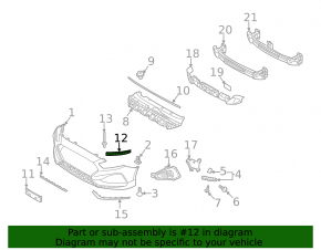 Front bumper mount under headlight left Hyundai Sonata 18-19