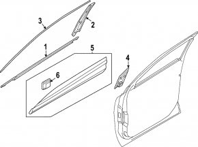 Lower front right door trim for Kia Sportage 23-26, structure with gray molding, X-Line, X-Pro