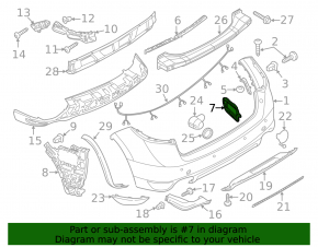 Rear bumper bracket lower left Porsche Cayenne 958 11-14