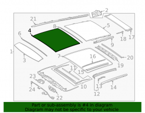 Panoramic glass central Mercedes W167 GLE 350 450 20-23