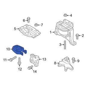 Ford Escape MK3 13-19 1.6T 2.5T 2.0T rear engine mount microcracks