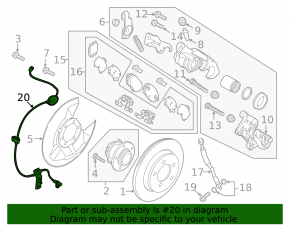 Rear left ABS sensor Mazda 6 14-17