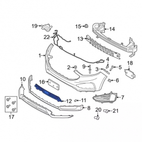 Ford Edge 19 Front Bumper Lower Grille - Without Engine Heater, ST, ST-Line