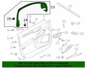 Door frame inner front right Ford Escape MK4 20- black